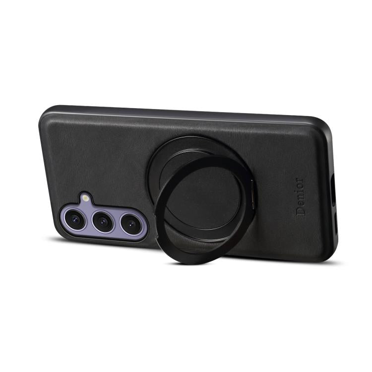 For Samsung Galaxy S24+ 5G Denior A14 Skin Feel Rotating Holder MagSafe Phone Case(Black) - Galaxy S24+ 5G Cases by Denior | Online Shopping UK | buy2fix
