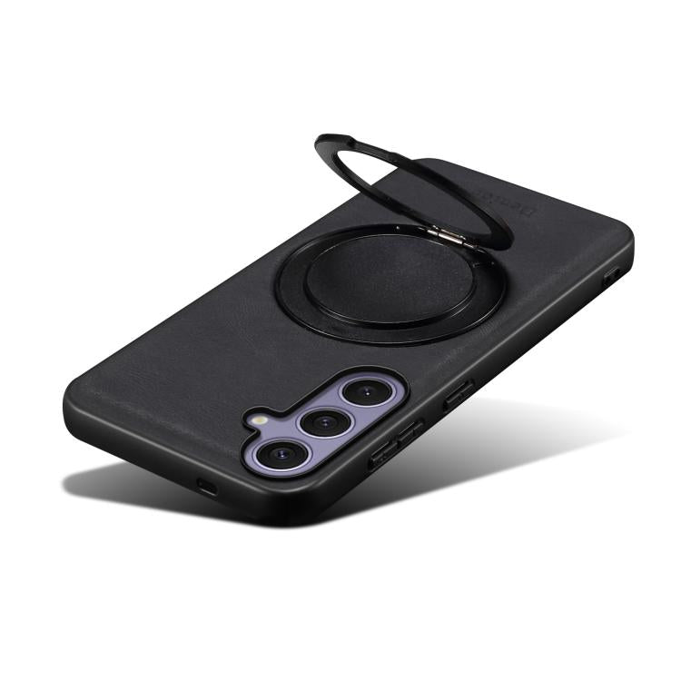 For Samsung Galaxy S24+ 5G Denior A14 Skin Feel Rotating Holder MagSafe Phone Case(Black) - Galaxy S24+ 5G Cases by Denior | Online Shopping UK | buy2fix