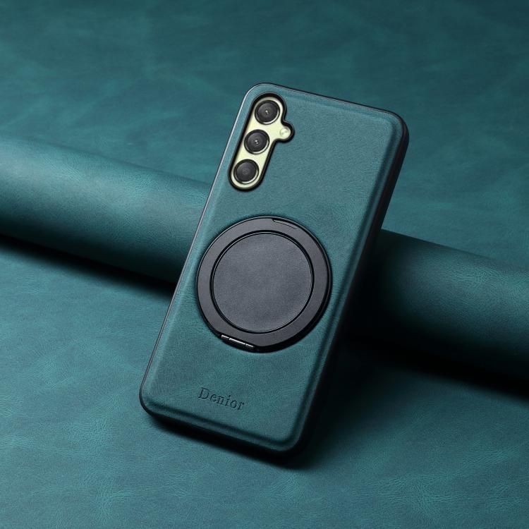 For Samsung Galaxy A25 5G Denior A14 Skin Feel Rotating Holder MagSafe Phone Case(Blue) - Galaxy Phone Cases by Denior | Online Shopping UK | buy2fix