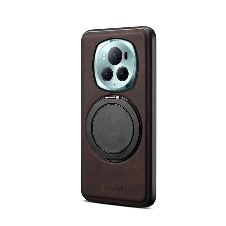 For Honor Magic6 Pro Denior A14 Skin Feel Rotating Holder MagSafe Phone Case(Brown) - Honor Cases by Denior | Online Shopping UK | buy2fix
