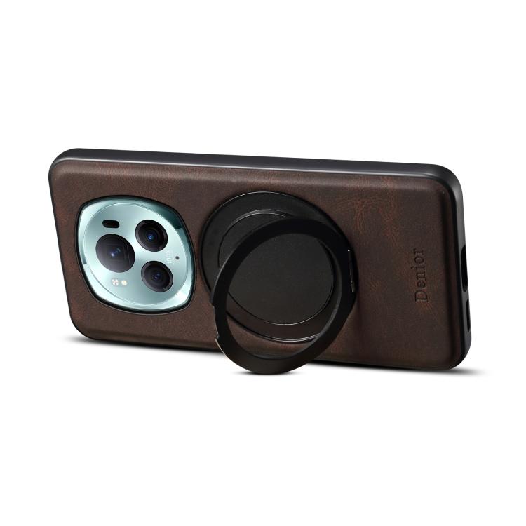 For Honor Magic6 Pro Denior A14 Skin Feel Rotating Holder MagSafe Phone Case(Brown) - Honor Cases by Denior | Online Shopping UK | buy2fix