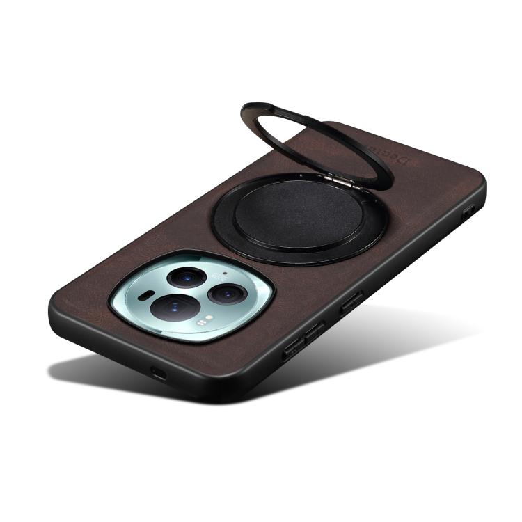 For Honor Magic6 Pro Denior A14 Skin Feel Rotating Holder MagSafe Phone Case(Brown) - Honor Cases by Denior | Online Shopping UK | buy2fix