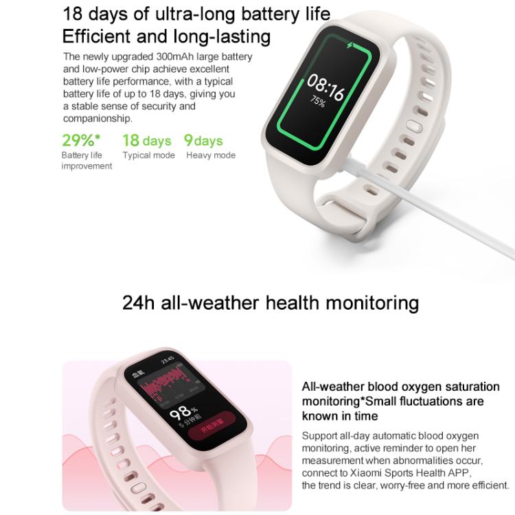 Xiaomi Redmi Band 3 Smart Band, 1.47 inch, Heart Rate / Blood Oxygen Health Monitoring(Beige) - Wearable Devices by Xiaomi | Online Shopping UK | buy2fix