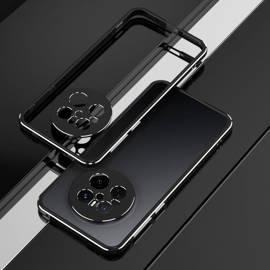 For Huawei Mate 70 Aurora Series Lens Protector + Metal Frame Phone Case(Black Silver) - Huawei Cases by buy2fix | Online Shopping UK | buy2fix