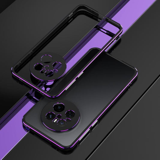 For Huawei Mate 70 Aurora Series Lens Protector + Metal Frame Phone Case(Black Purple) - Huawei Cases by buy2fix | Online Shopping UK | buy2fix