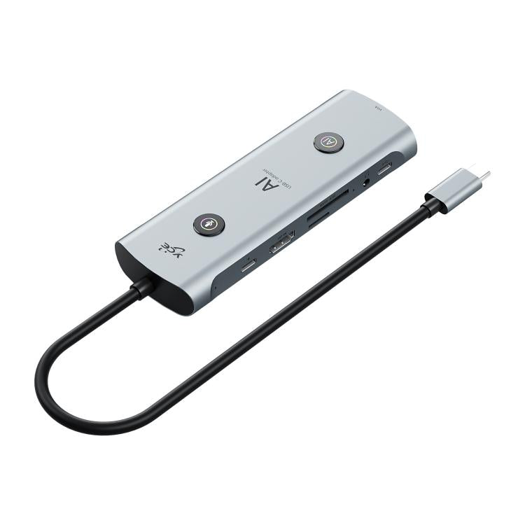 YCE V261 13 in 1 USB-C / Type-C HUB Adapter AI Docking Station(Grey) - USB HUB by buy2fix | Online Shopping UK | buy2fix