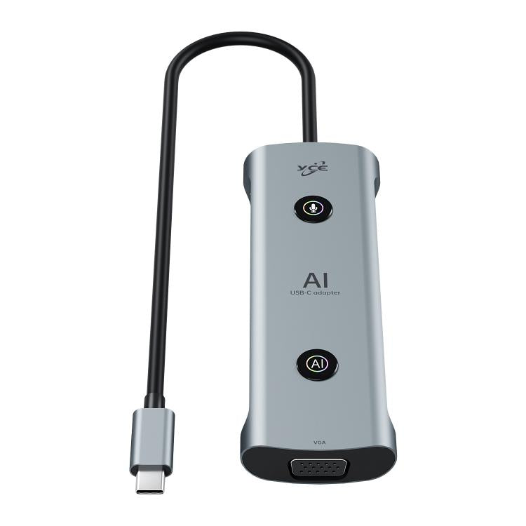 YCE V261 13 in 1 USB-C / Type-C HUB Adapter AI Docking Station(Grey) - USB HUB by buy2fix | Online Shopping UK | buy2fix