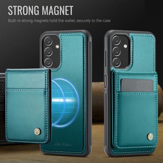 For Samsung Galaxy A13 4G JEEHOOD J06 British Style RFID MagSafe Card Bag PU Phone Case(Green) - Galaxy Phone Cases by JEEHOOD | Online Shopping UK | buy2fix