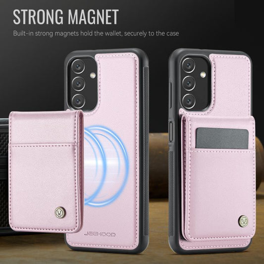 For Samsung Galaxy A13 4G JEEHOOD J06 British Style RFID MagSafe Card Bag PU Phone Case(Pink) - Galaxy Phone Cases by JEEHOOD | Online Shopping UK | buy2fix