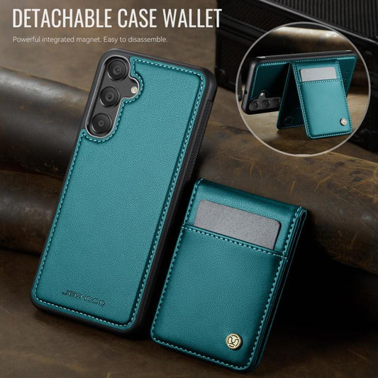 For Samsung Galaxy A25 5G JEEHOOD J06 British Style RFID MagSafe Card Bag PU Phone Case(Green) - Galaxy Phone Cases by JEEHOOD | Online Shopping UK | buy2fix