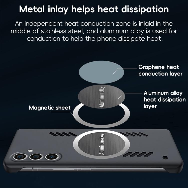 For Samsung Galaxy S24+ 5G All-inclusive Lens Frameless Graphene Cooling Phone Case(Navy Blue) - Galaxy S24+ 5G Cases by buy2fix | Online Shopping UK | buy2fix