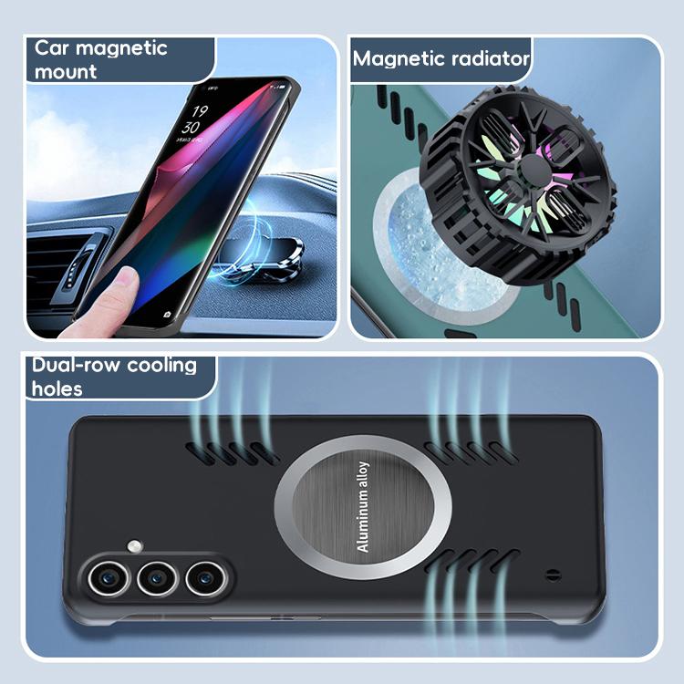 For Samsung Galaxy S24+ 5G All-inclusive Lens Frameless Graphene Cooling Phone Case(Navy Blue) - Galaxy S24+ 5G Cases by buy2fix | Online Shopping UK | buy2fix