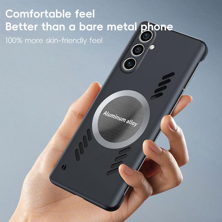 For Samsung Galaxy S24+ 5G All-inclusive Lens Frameless Graphene Cooling Phone Case(Navy Blue) - Galaxy S24+ 5G Cases by buy2fix | Online Shopping UK | buy2fix