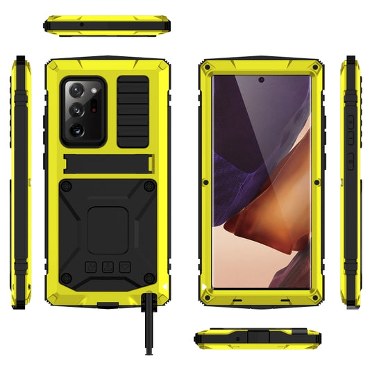 For Samsung Galaxy Note 20 R-JUST Shockproof Waterproof Dust-proof Metal + Silicone Protective Case with Holder(Yellow) by R-JUST