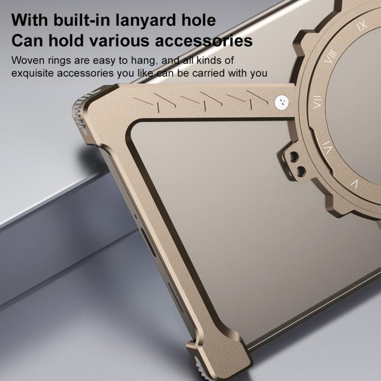 For Samsung Galaxy S24 Ultra 5G Z-shaped Frameless Metal 360 Holder MagSafe Phone Case(Space Silver) - Galaxy S24 Ultra 5G Cases by buy2fix | Online Shopping UK | buy2fix