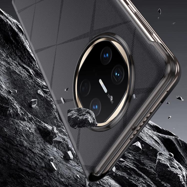 For Huawei Mate X5 Plain Leather Embossed MagSafe Magnetic Phone Leather Case(White) - Huawei Cases by buy2fix | Online Shopping UK | buy2fix