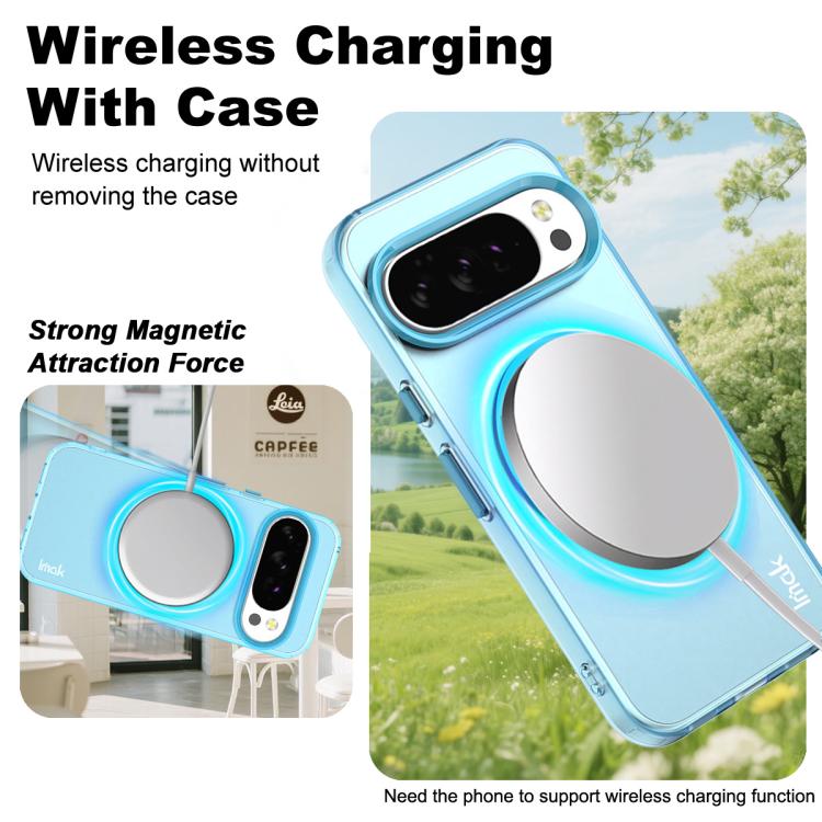 For Google Pixel 10 / Pixel 10 Pro IMAK Candy Series Shockproof MagSafe Phone Case(Blue) - Google Cases by imak | Online Shopping UK | buy2fix