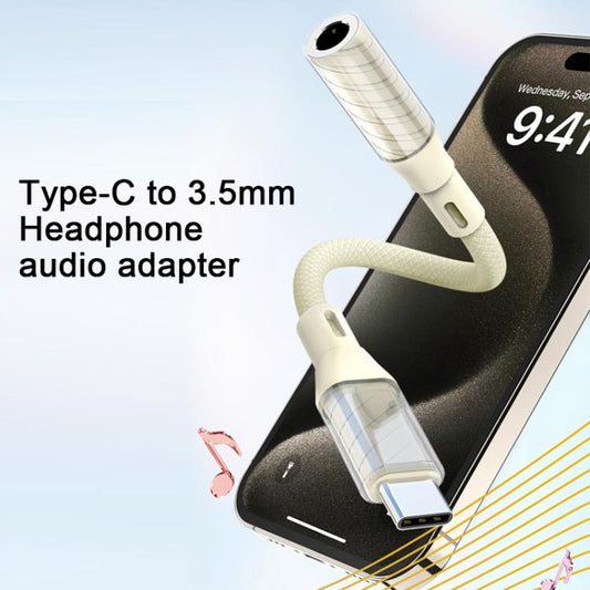 09U-JT Type-C to 3.5mm Earphone Audio Adapter(Apricot) - Audio Adapter by buy2fix | Online Shopping UK | buy2fix