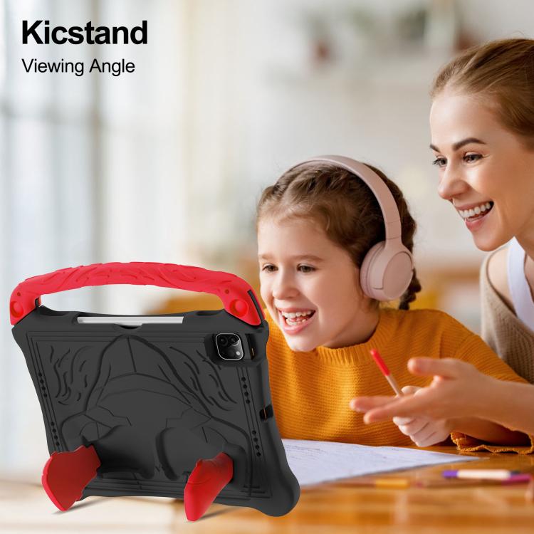 For iPad Pro 11 2022 / 2021 / 2020 Boxing Series Kickstand EVA Shockproof Tablet Case with Shoulder Strap(Black Red) - iPad Pro 11 (2022/2021) Cases by buy2fix | Online Shopping UK | buy2fix