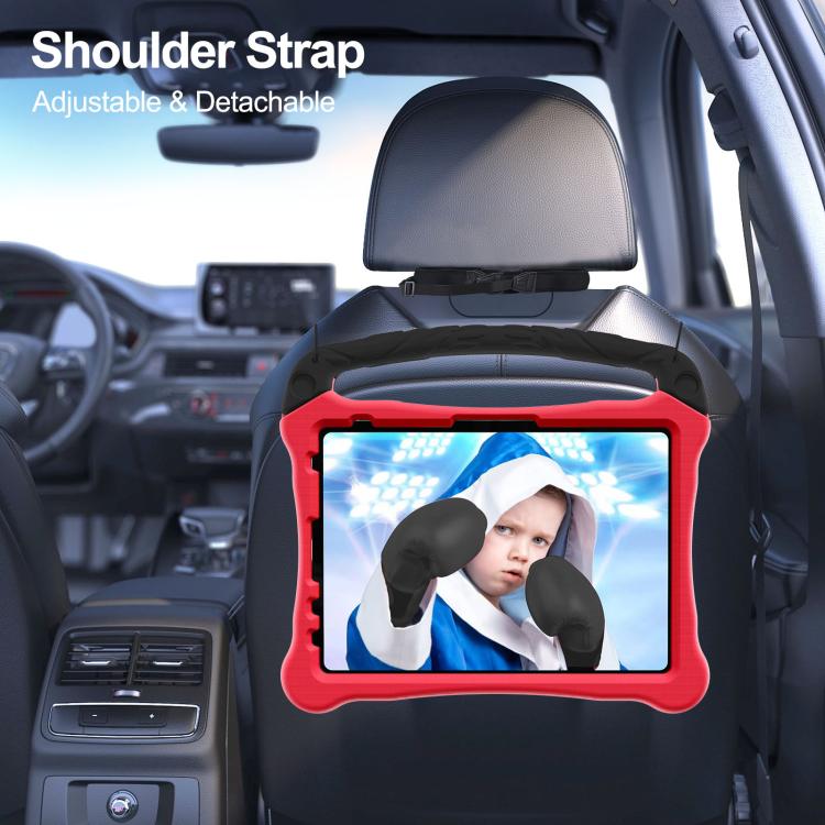 For iPad Air 11 2024 / 2025 Boxing Series Kickstand EVA Shockproof Tablet Case with Shoulder Strap(Red Black) - iPad Air 11 2025 / 2024 Cases by buy2fix | Online Shopping UK | buy2fix