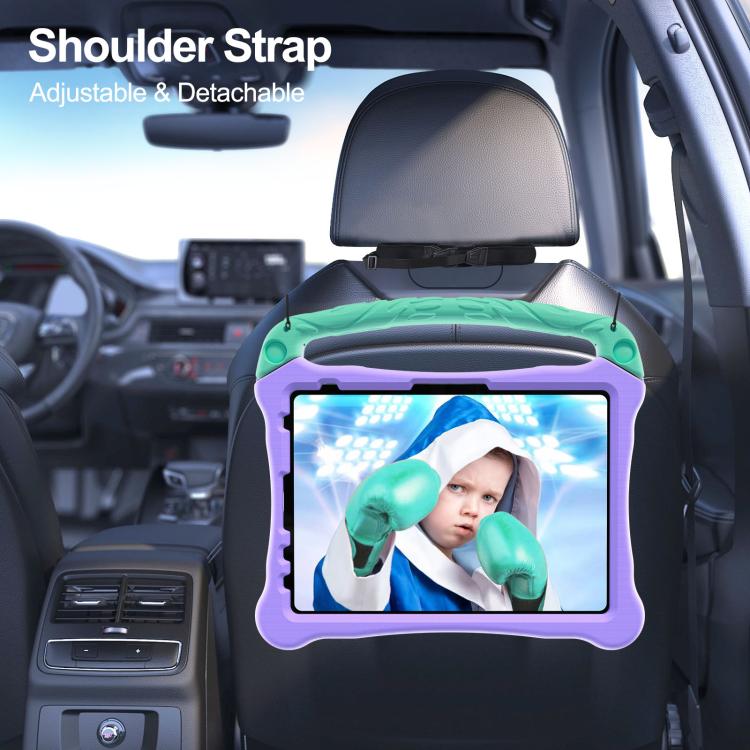 For iPad Air 11 2024 / 2025 Boxing Series Kickstand EVA Shockproof Tablet Case with Shoulder Strap(Purple Mint) - iPad Air 11 2025 / 2024 Cases by buy2fix | Online Shopping UK | buy2fix