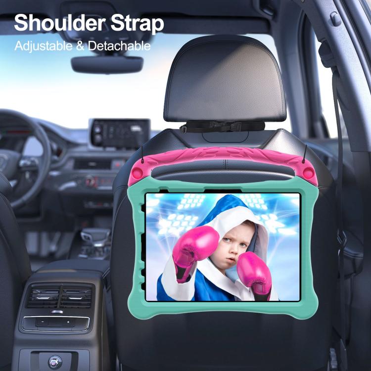 For iPad Pro 11 2024 Boxing Series Kickstand EVA Shockproof Tablet Case with Shoulder Strap(Mint Rose Red) - iPad Pro 11 2024 Cases by buy2fix | Online Shopping UK | buy2fix