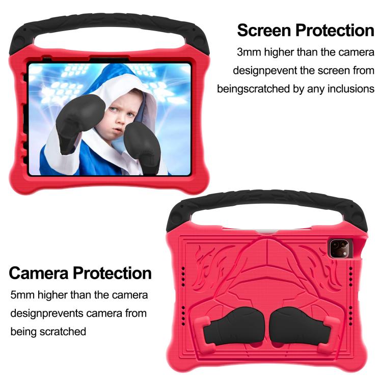 For iPad Pro 11 2024 Boxing Series Kickstand EVA Shockproof Tablet Case with Shoulder Strap(Red Black) - iPad Pro 11 2024 Cases by buy2fix | Online Shopping UK | buy2fix