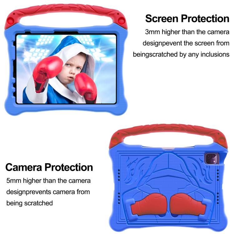 For iPad Pro 11 2024 Boxing Series Kickstand EVA Shockproof Tablet Case with Shoulder Strap(Blue Red) - iPad Pro 11 2024 Cases by buy2fix | Online Shopping UK | buy2fix