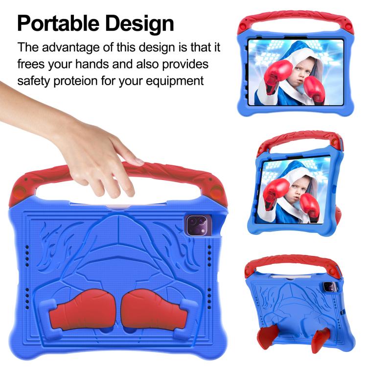 For iPad Pro 11 2024 Boxing Series Kickstand EVA Shockproof Tablet Case with Shoulder Strap(Blue Red) - iPad Pro 11 2024 Cases by buy2fix | Online Shopping UK | buy2fix