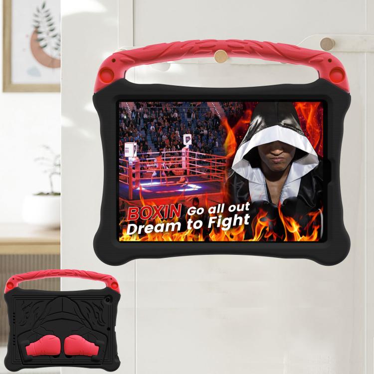 For iPad 10.2 2021 / 2020 / 2019 Boxing Series Kickstand EVA Shockproof Tablet Case with Shoulder Strap(Black Red) - iPad 10.2 Cases by buy2fix | Online Shopping UK | buy2fix