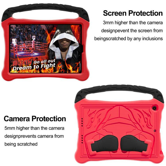 For iPad 10.2 2021 / 2020 / 2019 Boxing Series Kickstand EVA Shockproof Tablet Case with Shoulder Strap(Red Black) - iPad 10.2 Cases by buy2fix | Online Shopping UK | buy2fix