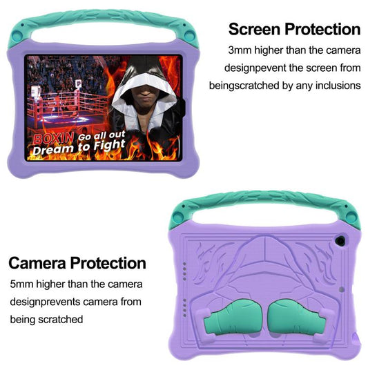 For iPad 10.2 2021 / 2020 / 2019 Boxing Series Kickstand EVA Shockproof Tablet Case with Shoulder Strap(Purple Mint) - iPad 10.2 Cases by buy2fix | Online Shopping UK | buy2fix