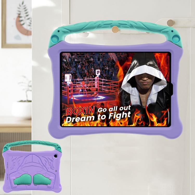 For iPad 10.2 2021 / 2020 / 2019 Boxing Series Kickstand EVA Shockproof Tablet Case with Shoulder Strap(Purple Mint) - iPad 10.2 Cases by buy2fix | Online Shopping UK | buy2fix