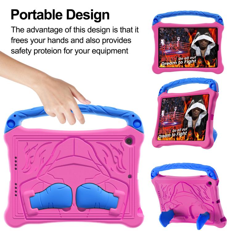 For iPad 10.5 2017 / Air 3 2019 Boxing Series Kickstand EVA Shockproof Tablet Case with Shoulder Strap(Rose Red Blue) - iPad Air (2019) Cases by buy2fix | Online Shopping UK | buy2fix