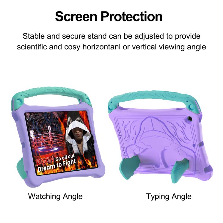 For iPad 10.5 2017 / Air 3 2019 Boxing Series Kickstand EVA Shockproof Tablet Case with Shoulder Strap(Purple Mint) - iPad Air (2019) Cases by buy2fix | Online Shopping UK | buy2fix
