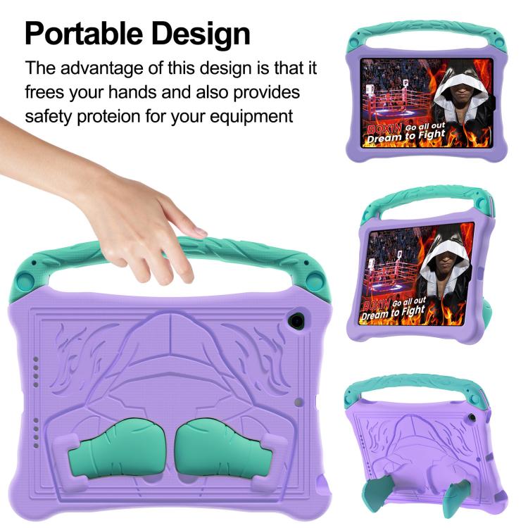 For iPad 10.5 2017 / Air 3 2019 Boxing Series Kickstand EVA Shockproof Tablet Case with Shoulder Strap(Purple Mint) - iPad Air (2019) Cases by buy2fix | Online Shopping UK | buy2fix