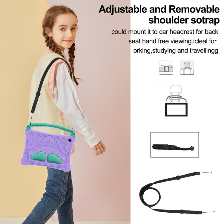 For iPad 10.5 2017 / Air 3 2019 Boxing Series Kickstand EVA Shockproof Tablet Case with Shoulder Strap(Purple Mint) - iPad Air (2019) Cases by buy2fix | Online Shopping UK | buy2fix