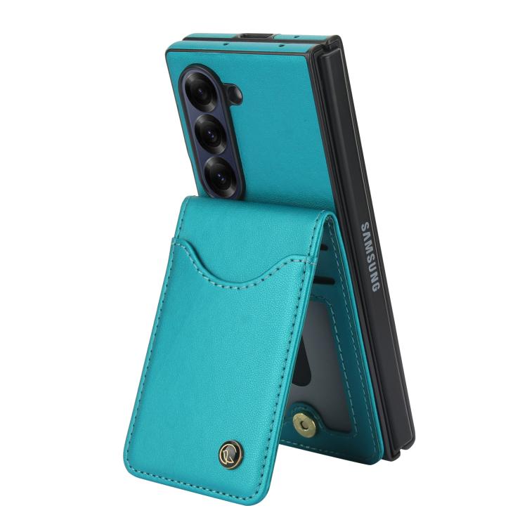 For Samsung Galaxy Z Fold6 AwQuer RFID Vertical Flip Card Bag Holder Leather Phone Case(Green) - Galaxy Z Fold6 5G Cases by Awquer | Online Shopping UK | buy2fix