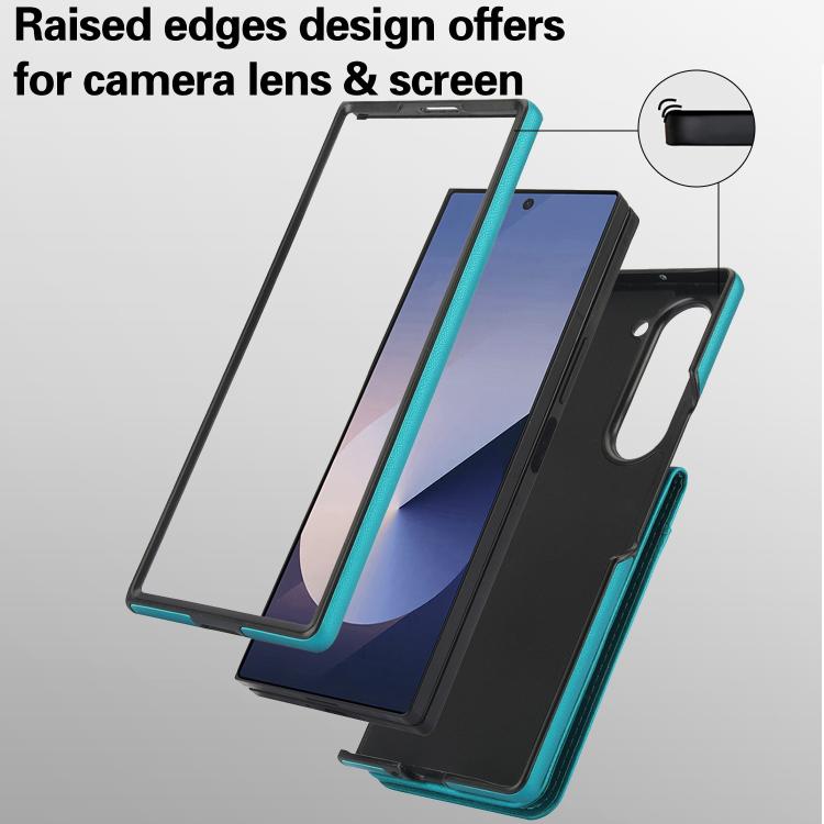 For Samsung Galaxy Z Fold6 AwQuer RFID Vertical Flip Card Bag Holder Leather Phone Case(Green) - Galaxy Z Fold6 5G Cases by Awquer | Online Shopping UK | buy2fix