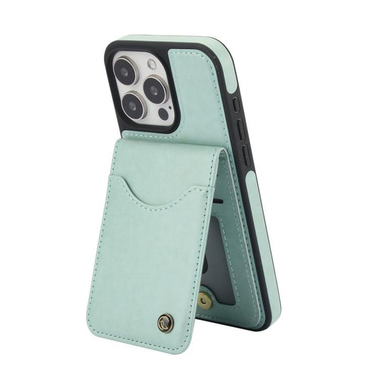 For iPhone 14 Pro AwQuer Vertical Flip Card Bag Holder Leather Phone Case(Green) - iPhone 14 Pro Cases by Awquer | Online Shopping UK | buy2fix