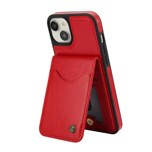 For iPhone 12 / 12 Pro AwQuer Vertical Flip Card Bag Holder Leather Phone Case(Red) - iPhone 12 / 12 Pro Cases by Awquer | Online Shopping UK | buy2fix