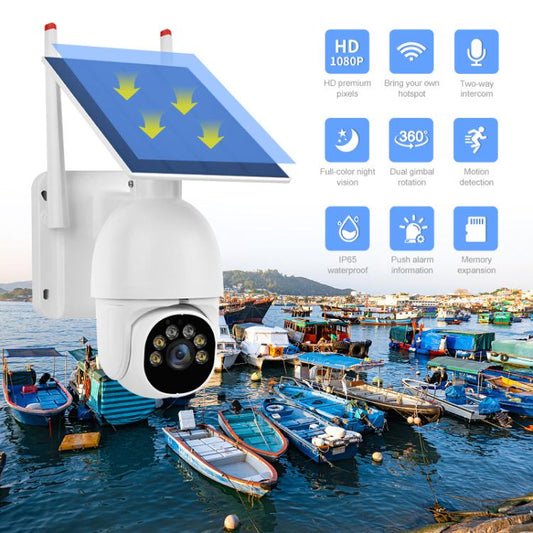 1080P Outdoor Low Power Solar Panel HD WiFi Surveillance Camera, with Battery(White) - Wireless Camera by buy2fix | Online Shopping UK | buy2fix