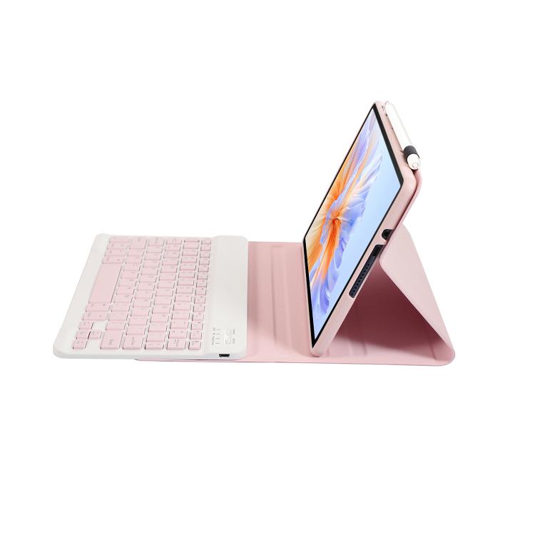 For Honor Pad V9 AH27 Ultra-thin Detachable Bluetooth Keyboard Leather Tablet Case(Pink White) - Huawei Keyboard by buy2fix | Online Shopping UK | buy2fix