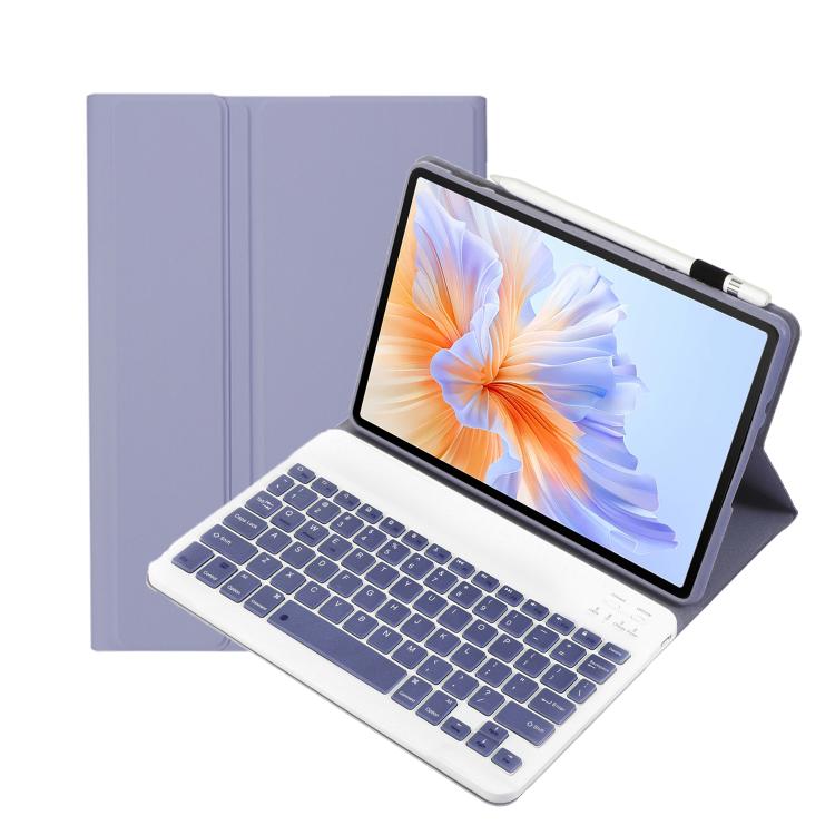 For Honor Pad V9 AH27 Ultra-thin Detachable Bluetooth Keyboard Leather Tablet Case(Lavender White) - Huawei Keyboard by buy2fix | Online Shopping UK | buy2fix