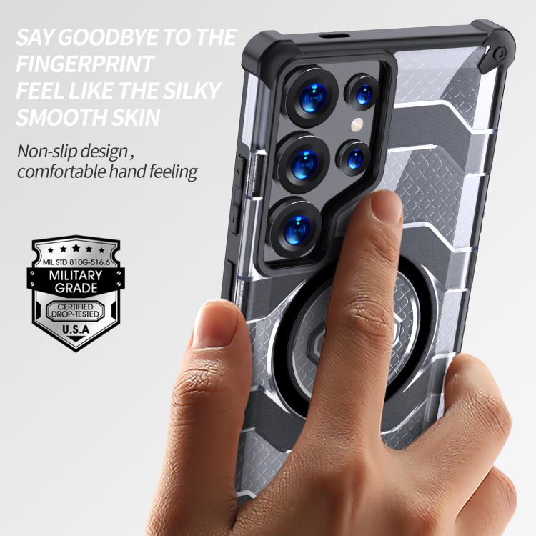 For Samsung Galaxy S25 Ultra 5G wlons Explorer Series PC Hybrid TPU MagSafe Magnetic Case(Black) - Galaxy S25 Ultra 5G Cases by wlons | Online Shopping UK | buy2fix