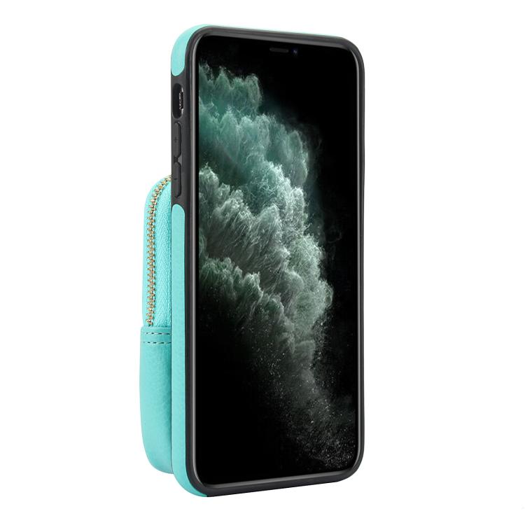 For iPhone 11 Pro AwQuer Crossbody Zipper Wallet Bag Litchi Leather Phone Case(Mint Green) - iPhone 11 Pro Cases by Awquer | Online Shopping UK | buy2fix