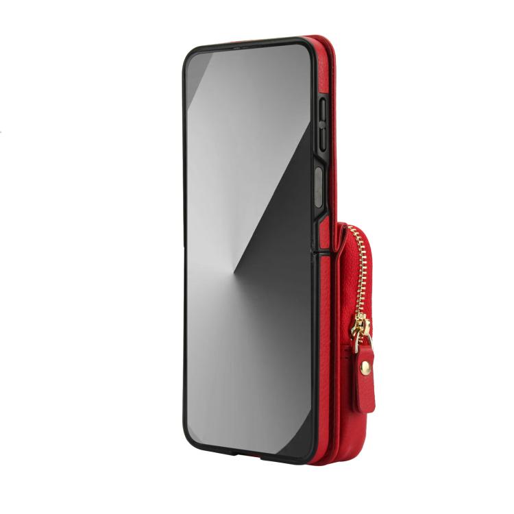 For Samsung Galaxy Z Flip6 / Flip7 FE AwQuer Crossbody Zipper Wallet Bag Litchi Leather Phone Case(Red) - Galaxy Z Flip6 5G Cases by Awquer | Online Shopping UK | buy2fix