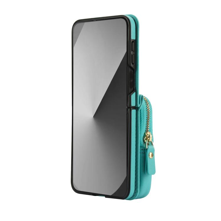 For Samsung Galaxy Z Flip6 / Flip7 FE AwQuer Crossbody Zipper Wallet Bag Litchi Leather Phone Case(Mint Green) - Galaxy Z Flip6 5G Cases by Awquer | Online Shopping UK | buy2fix