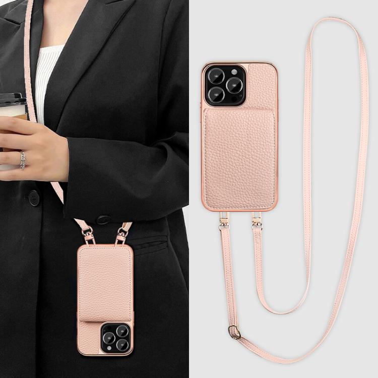 For iPhone 16 VIETAO Litchi Texture Wallet PU Phone Case with Lanyard(Black) by VIETAO