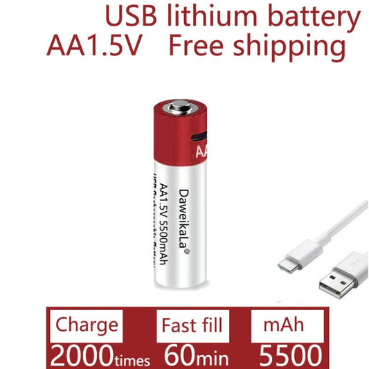 5500mAh AA 1.5V USB Rechargeable Lithium-ion Battery - Li-ion Batteries by buy2fix | Online Shopping UK | buy2fix